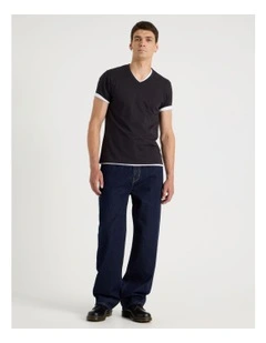 Loose Wide Leg Jeans in Rinse