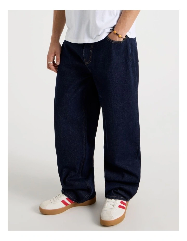 Loose Wide Leg Jeans in Rinse image 2