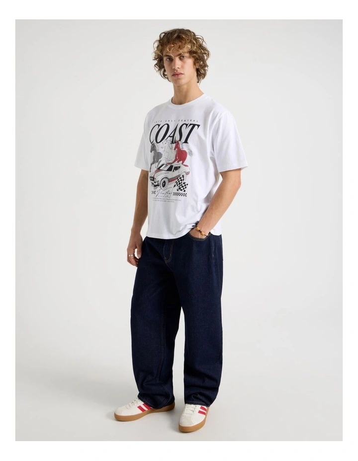 Loose Wide Leg Jeans in Rinse image 3