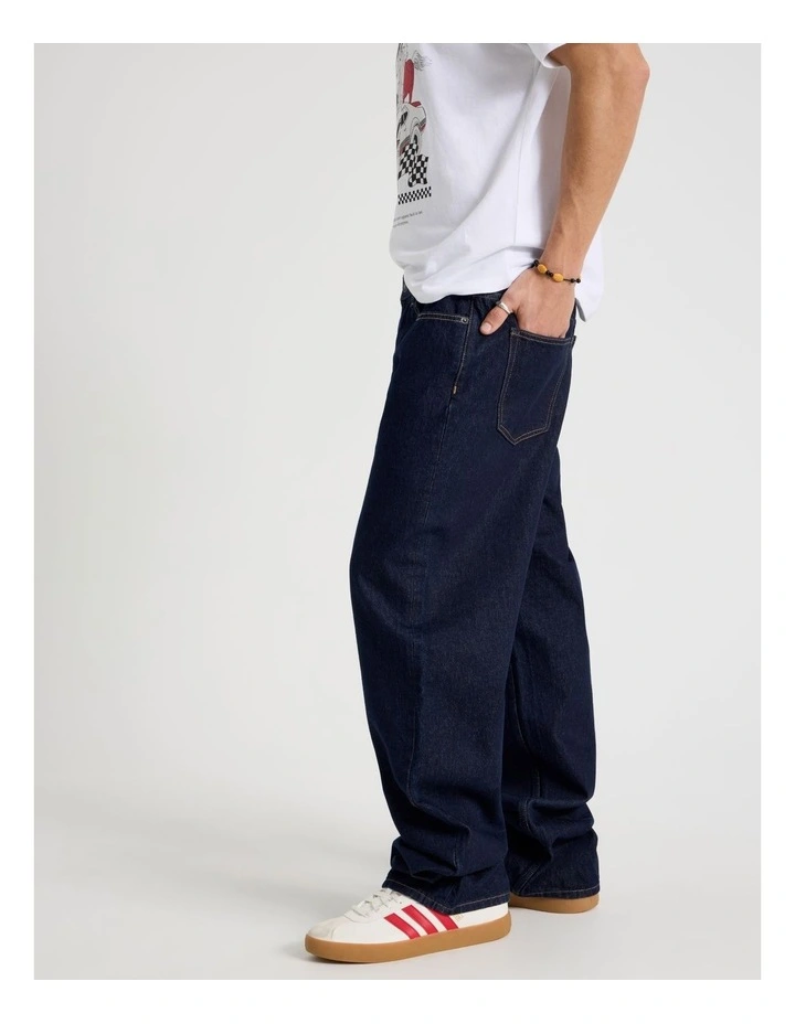 Loose Wide Leg Jeans in Rinse image 5