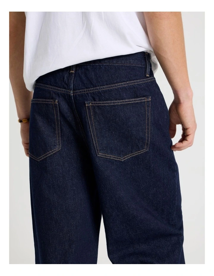 Loose Wide Leg Jeans in Rinse image 7