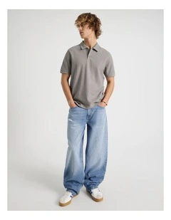 Barrel Leg Jeans in Light Blue