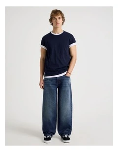 Barrel Leg Jeans in Mid Blue