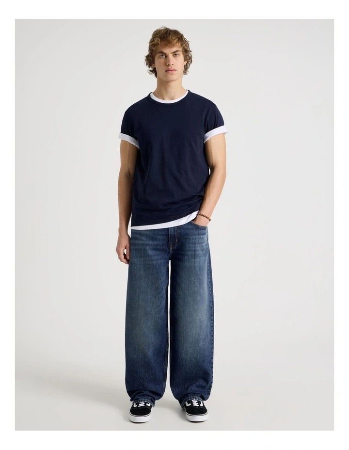 Barrel Leg Jeans in Mid Blue image 1