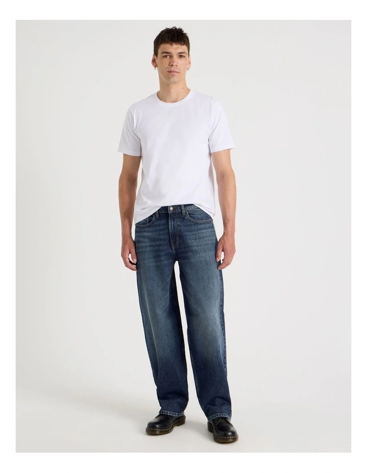 Barrel Leg Jeans in Mid Blue image 1