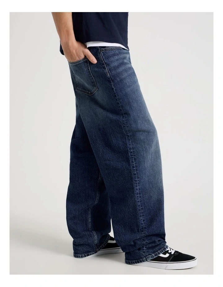 Barrel Leg Jeans in Mid Blue image 2