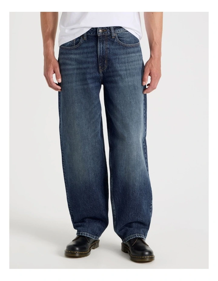 Barrel Leg Jeans in Mid Blue image 2