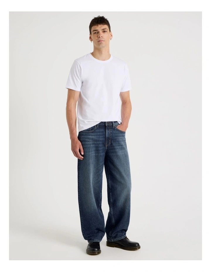 Barrel Leg Jeans in Mid Blue image 3