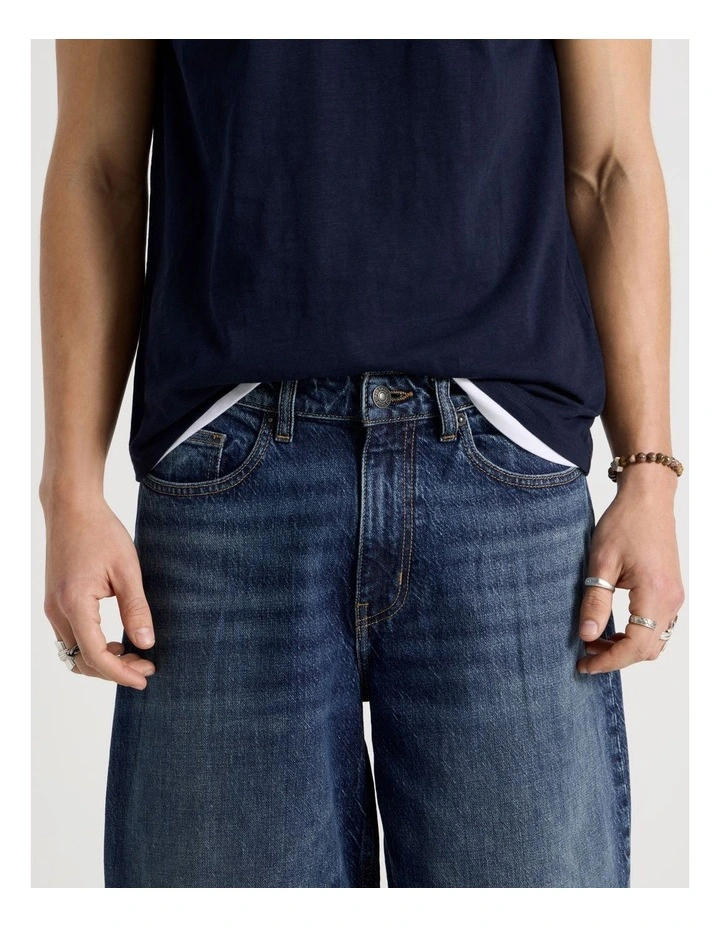 Barrel Leg Jeans in Mid Blue image 4
