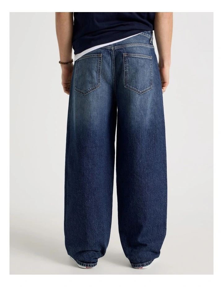 Barrel Leg Jeans in Mid Blue image 6