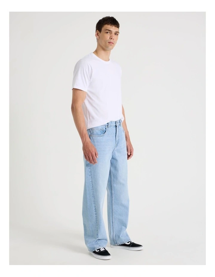 Seam Forward Loose Jeans in Light Blue image 1