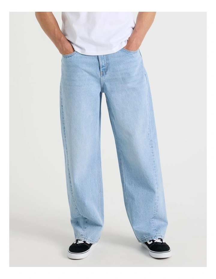 Seam Forward Loose Jeans in Light Blue image 5