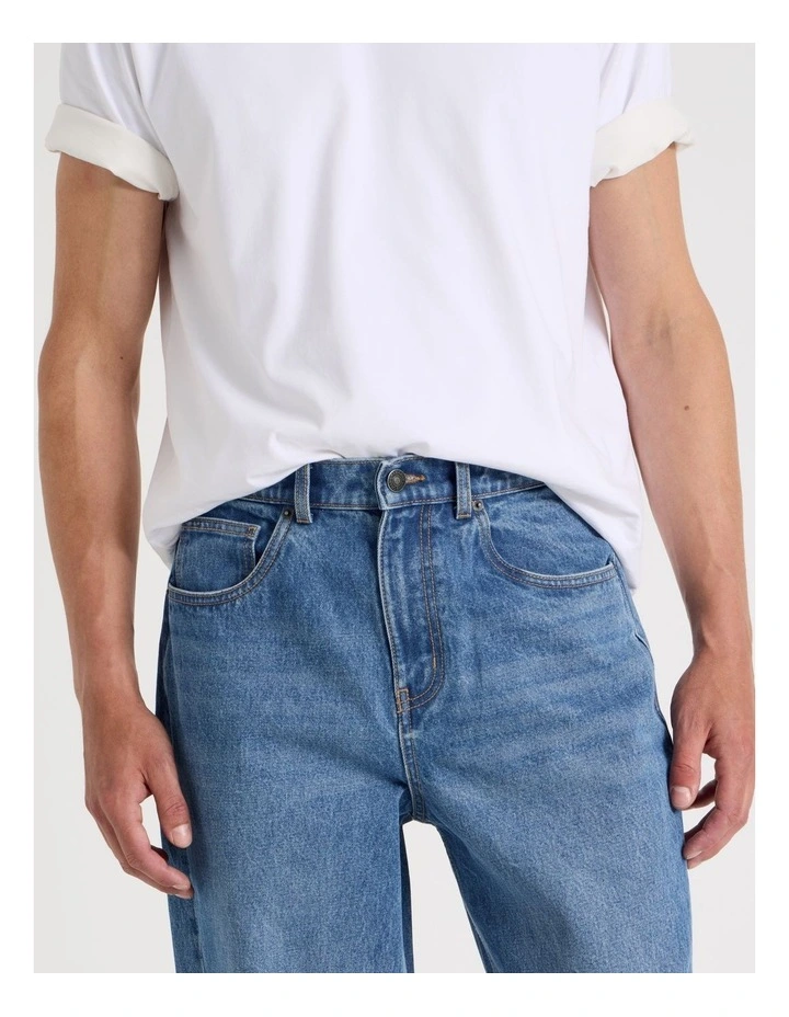 Seam Forward Loose Tinted Jeans in Mid Blues image 4