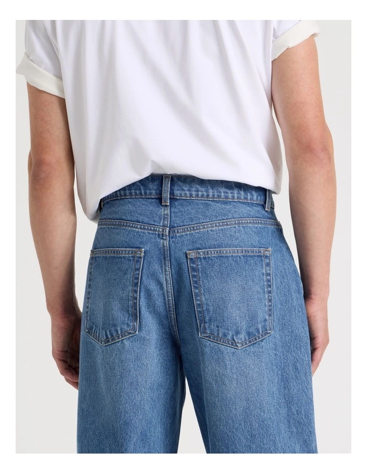 Seam Forward Loose Tinted Jeans in Mid Blues image 6