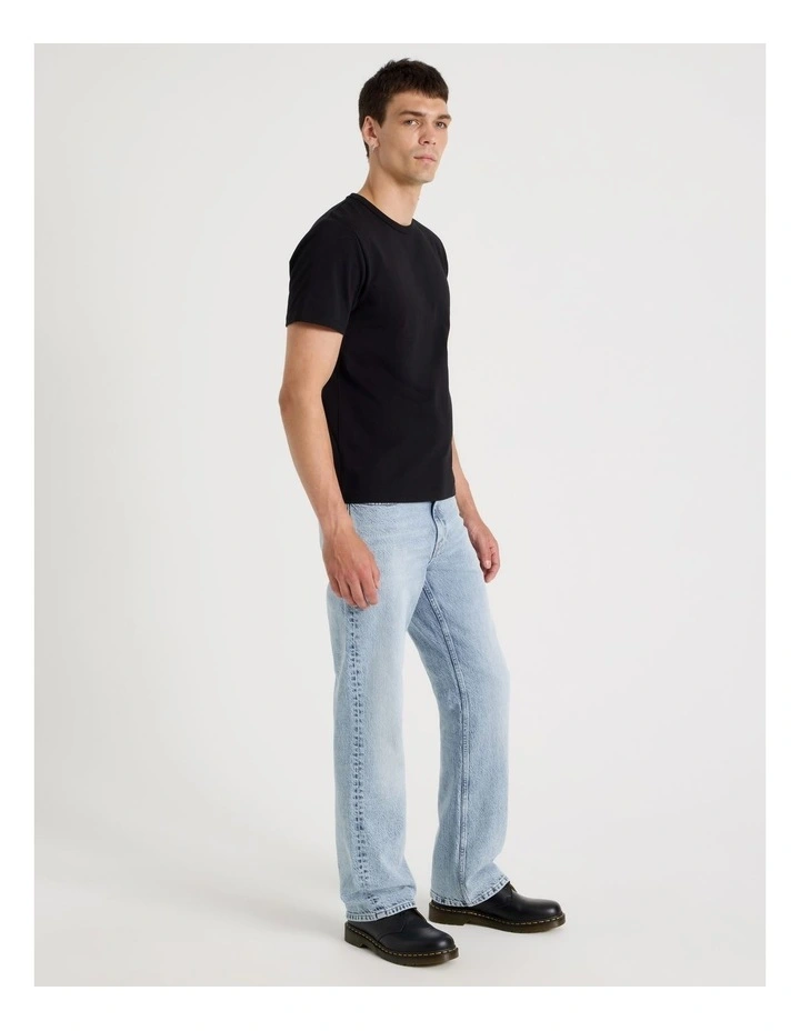 Long Slim Bootcut Jeans in Light Blue image 3