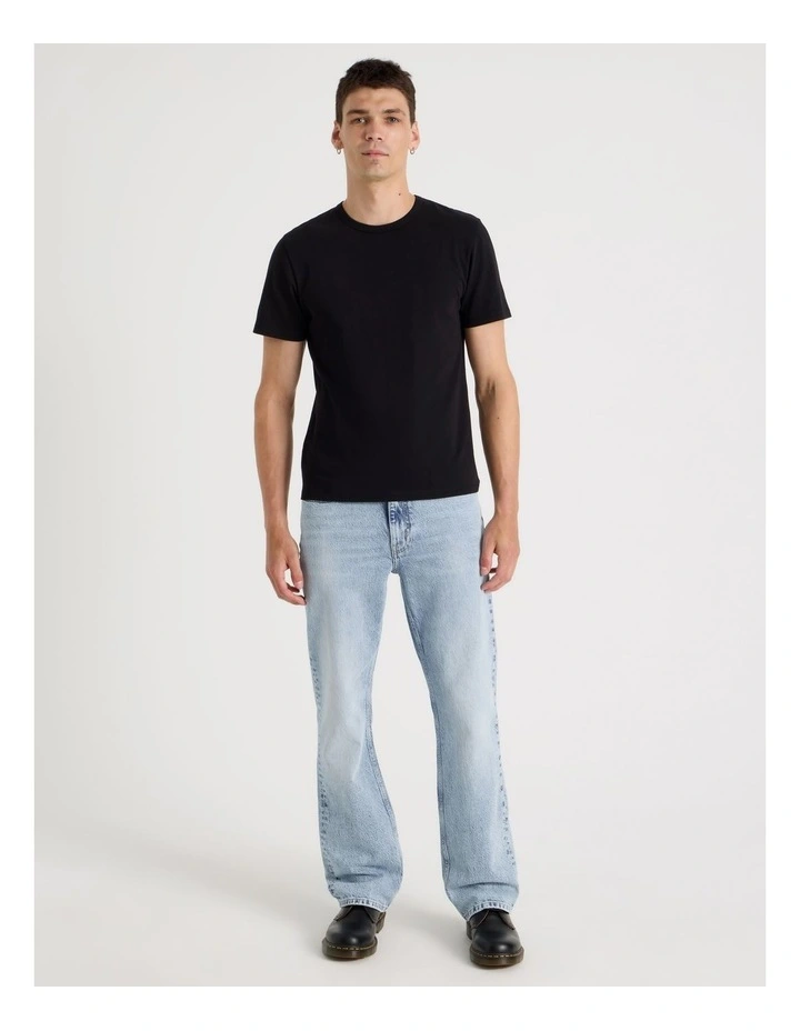 Long Slim Bootcut Jeans in Light Blue image 5
