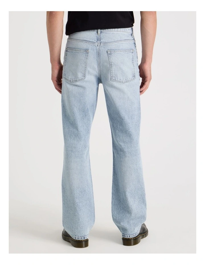 Long Slim Bootcut Jeans in Light Blue image 6