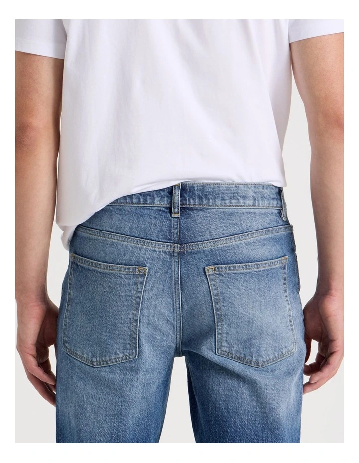 Slim Bootcut Jeans in Mid Blues image 7