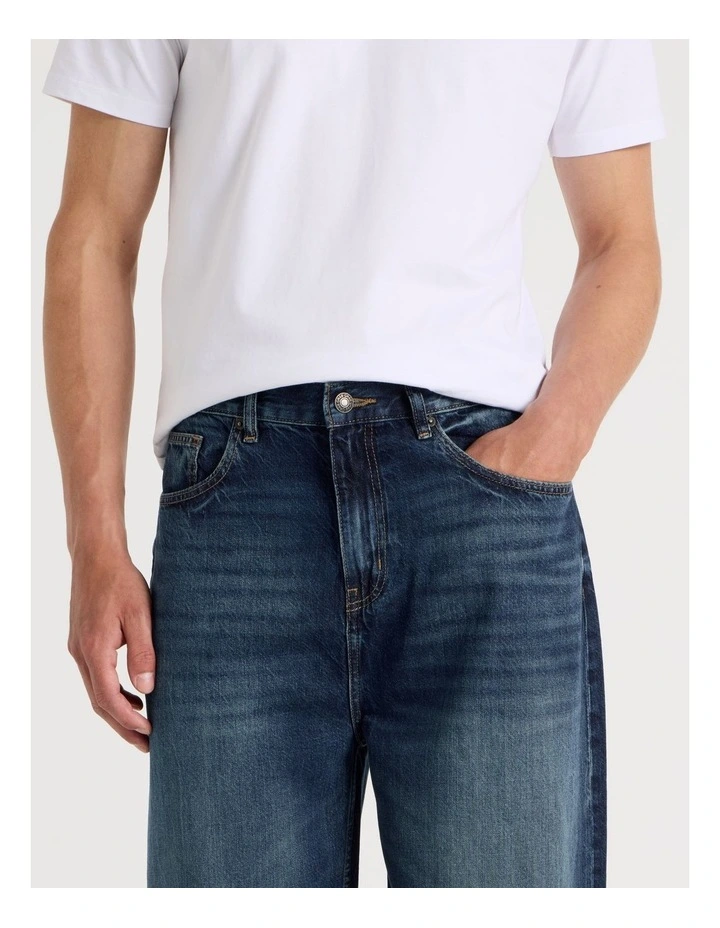 Loose Baggy Jeans in Dark Denim image 4