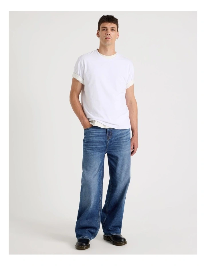 Loose Baggy Jeans in Mid Blues image 1