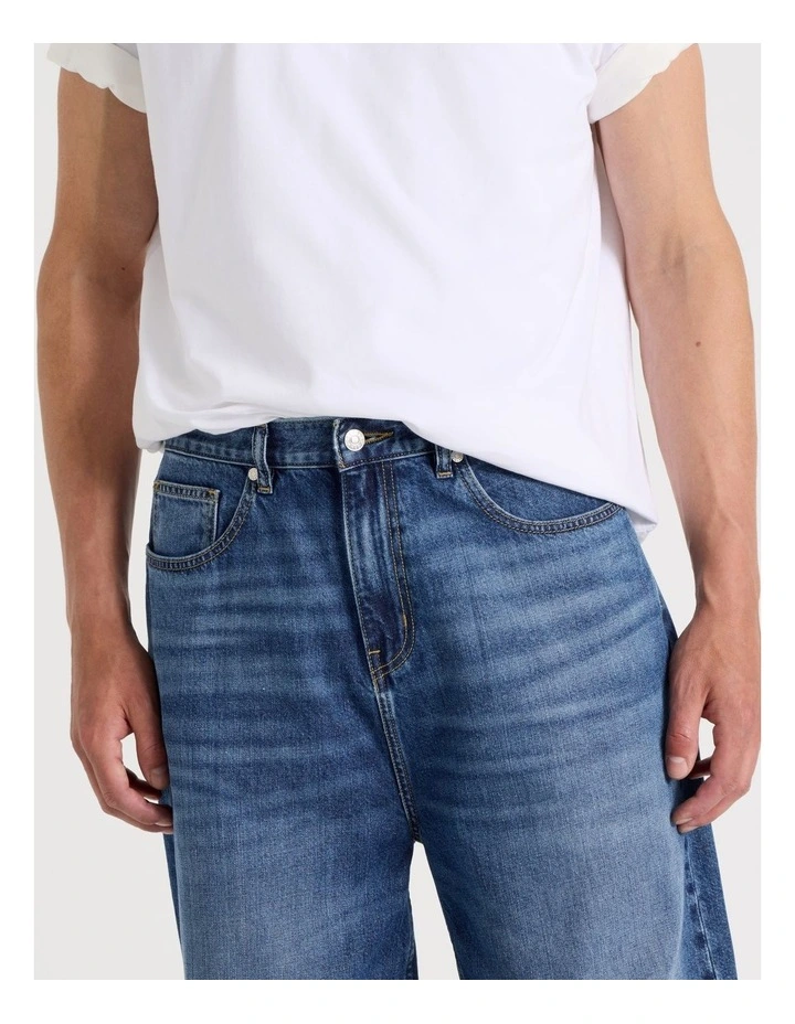 Loose Baggy Jeans in Mid Blues image 3