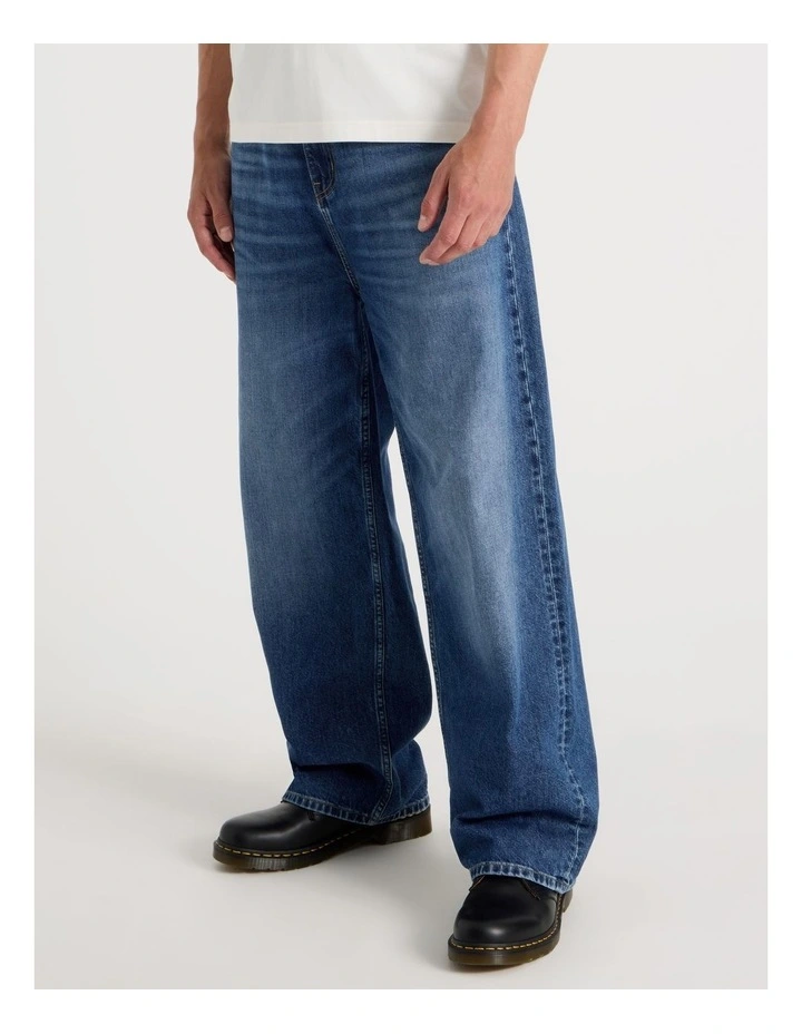 Loose Baggy Jeans in Mid Blues image 4