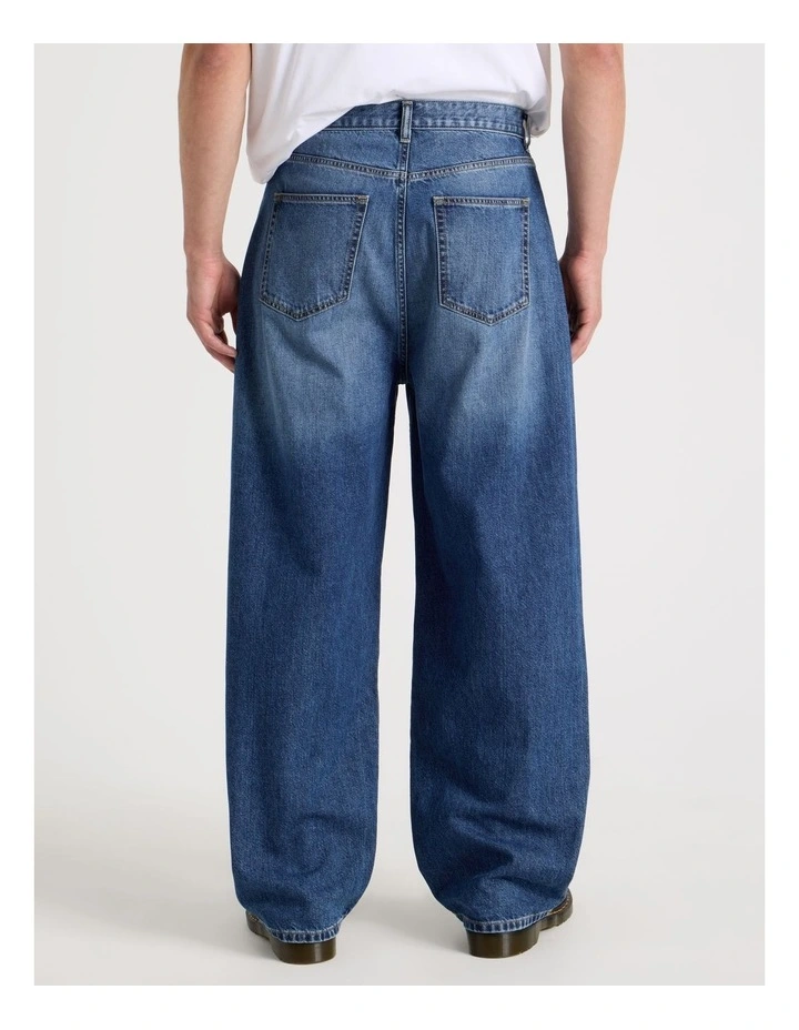 Loose Baggy Jeans in Mid Blues image 5