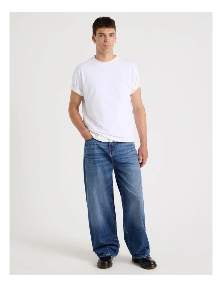 Loose Baggy Jeans in Mid Blues image 6