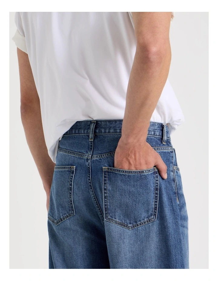Loose Baggy Jeans in Mid Blues image 7