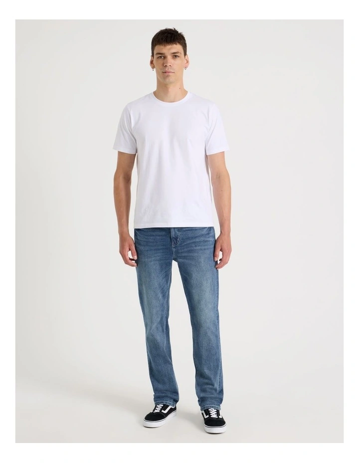 Regular Tapered Tinted Jeans in Mid Blues image 1