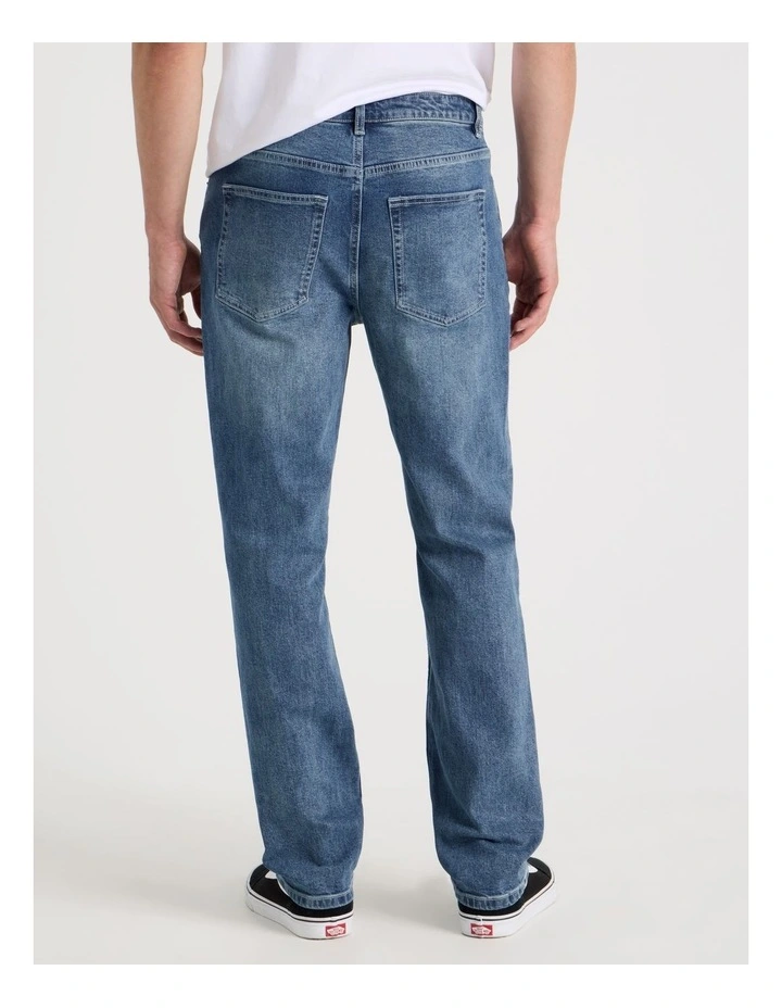 Regular Tapered Tinted Jeans in Mid Blues image 5
