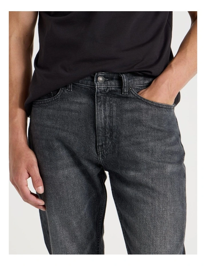 Straight At Waist Performance Jeans in Charcoal image 3