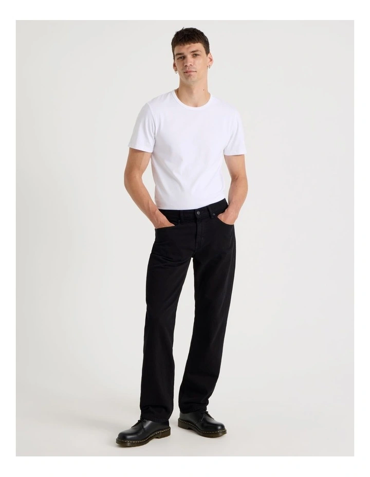 Long Regular Straight Jeans in Black image 1