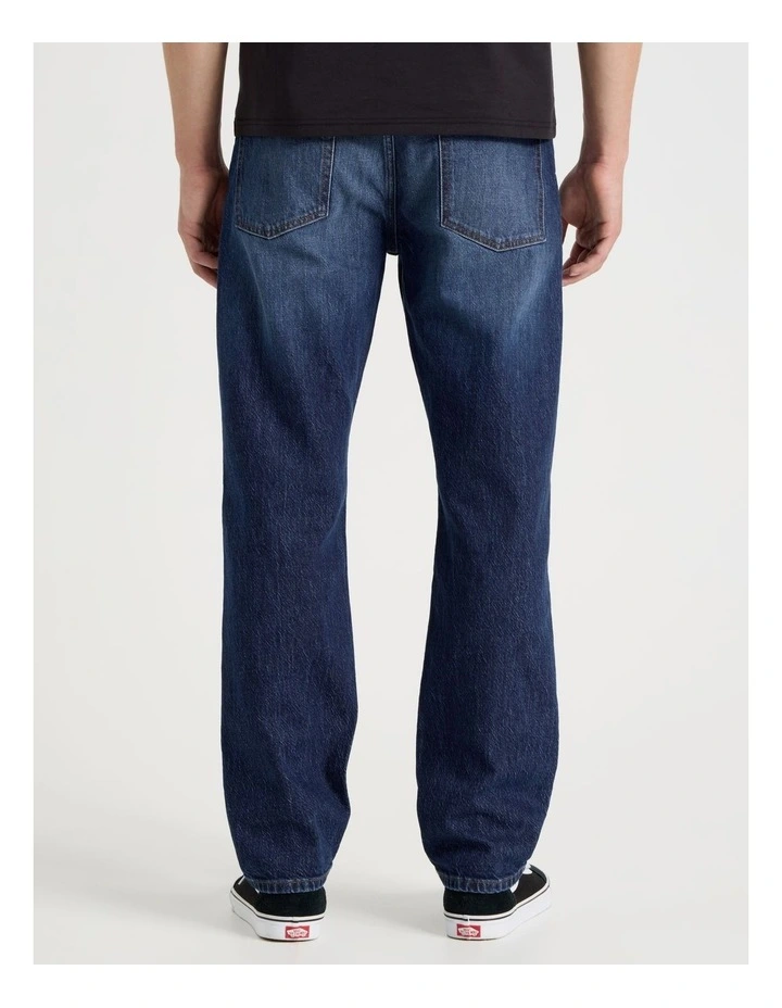 Long Regular Straight Performance Jeans in Dark Denim image 5