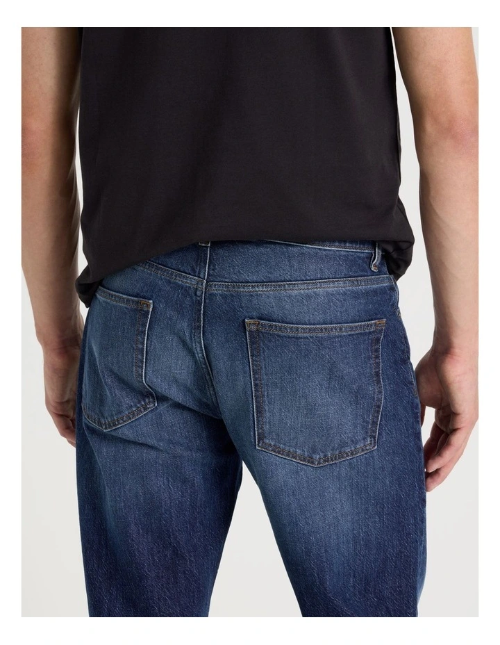 Long Regular Straight Performance Jeans in Dark Denim image 6