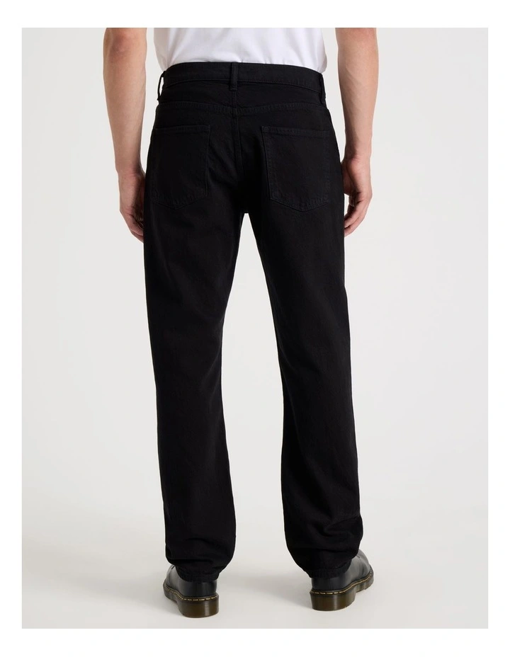 Regular Straight Jeans in Black image 5