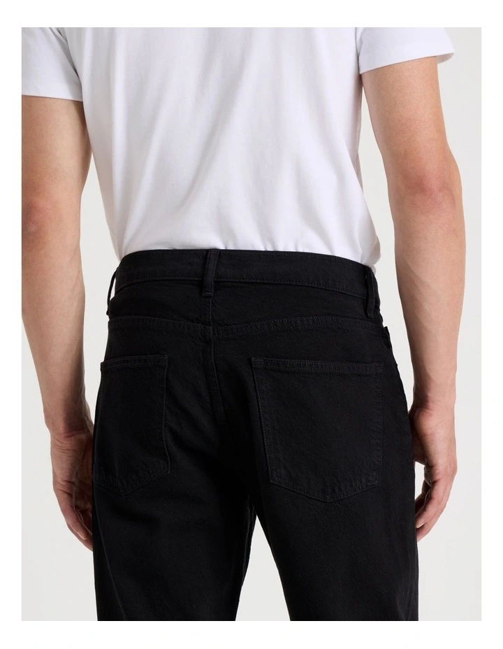Regular Straight Jeans in Black image 6