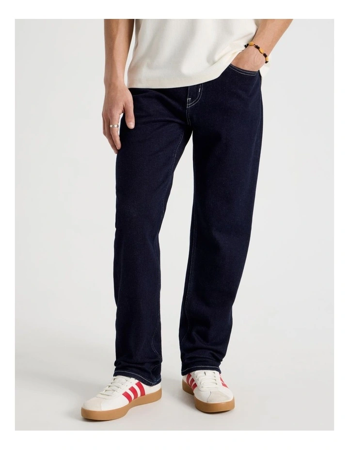 Regular Straight Jeans in Rinse image 2