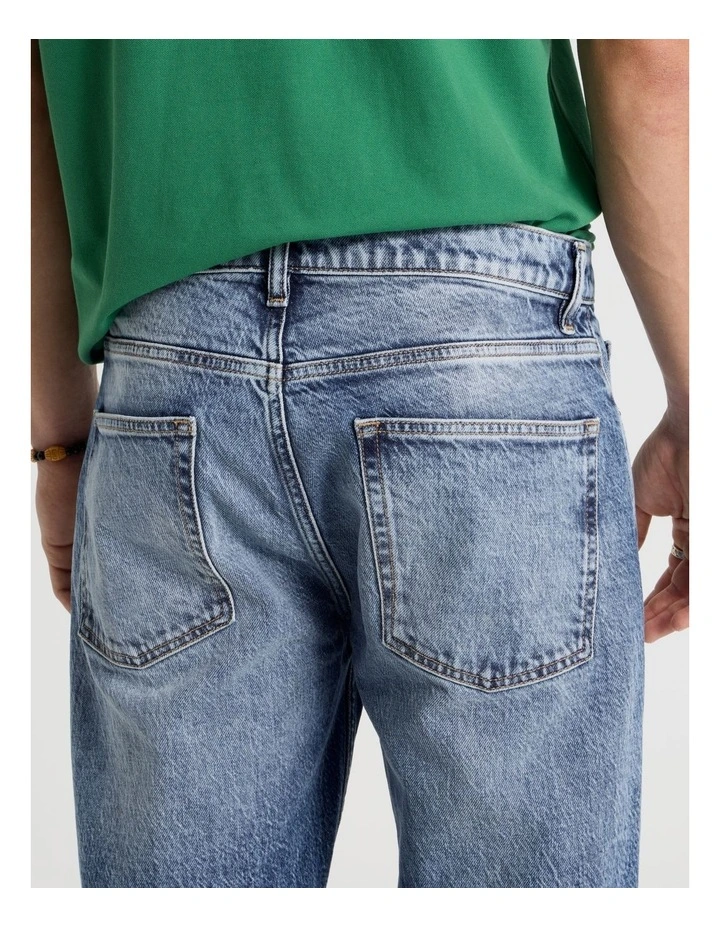 Regular Straight Performance Jeans in Mid Blues image 7