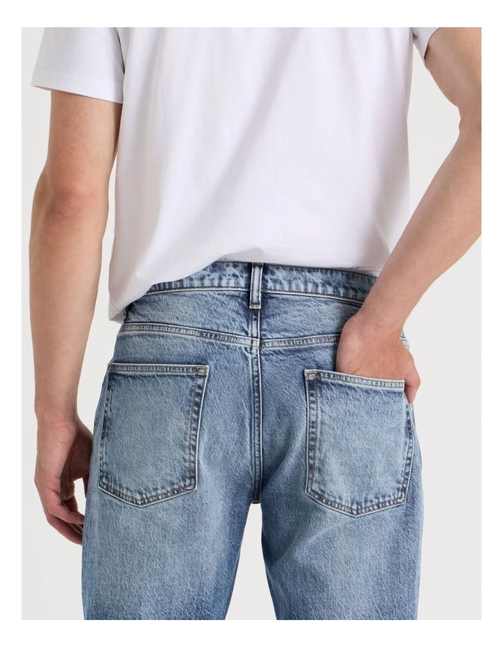 Regular Straight Performance Jeans in Mid Blues image 7