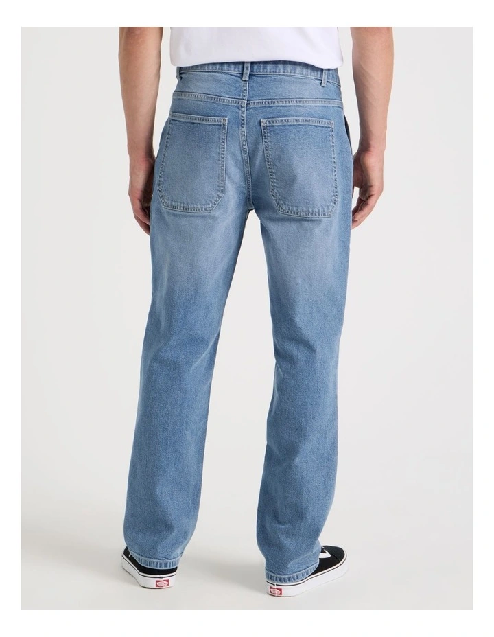 Workwear Regular Straight Jeans in Mid Blues image 5