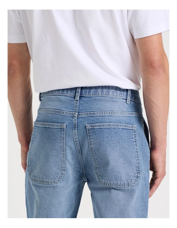 Workwear Regular Straight Jeans in Mid Blues image 6