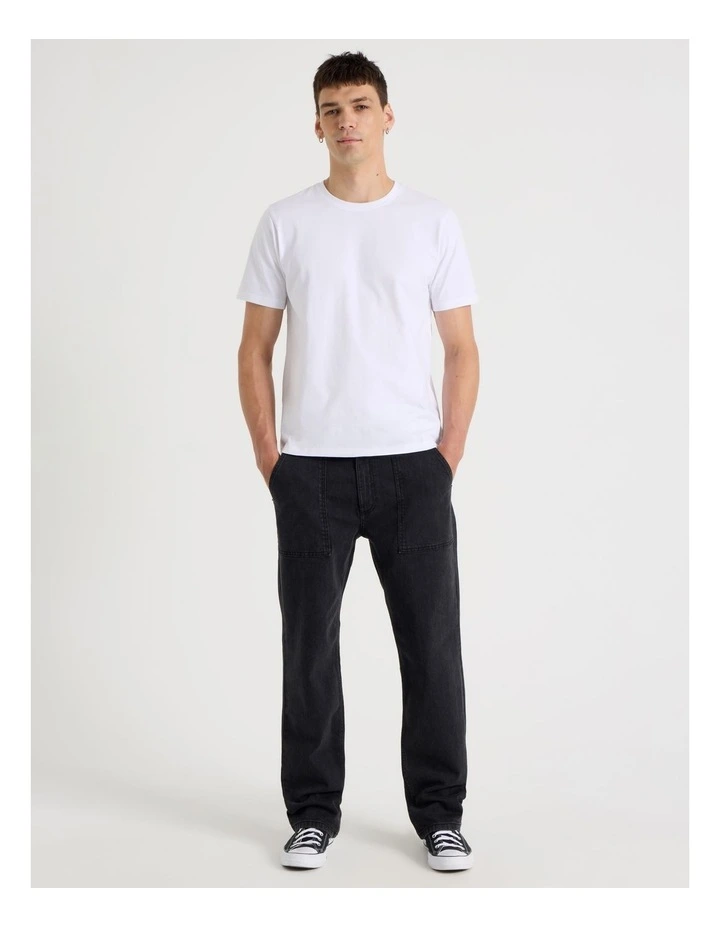 Workwear Regular Straight Jeans in Black image 1