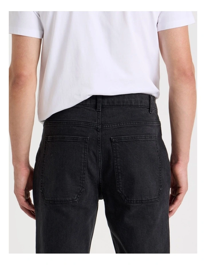 Workwear Regular Straight Jeans in Black image 7