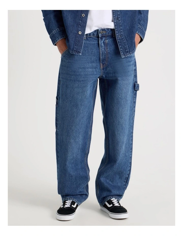 Carpenter Straight Tinted Jeans in Mid Blues image 2