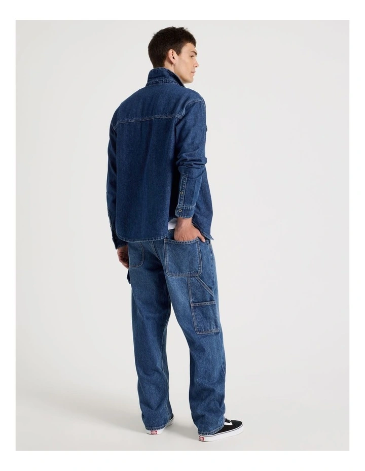 Carpenter Straight Tinted Jeans in Mid Blues image 4