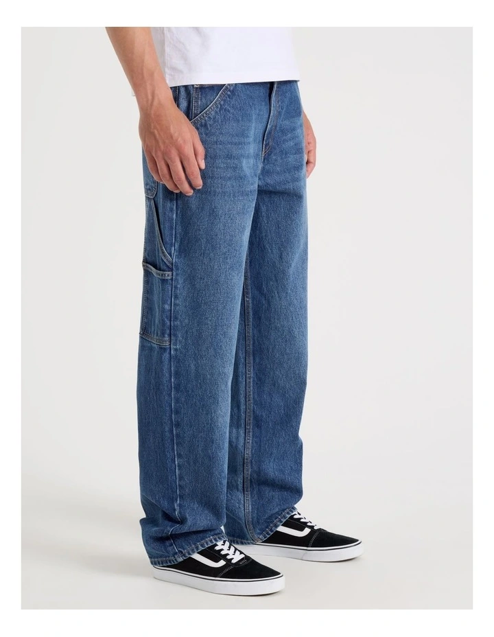 Carpenter Straight Tinted Jeans in Mid Blues image 5