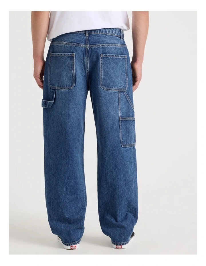 Carpenter Straight Tinted Jeans in Mid Blues image 6