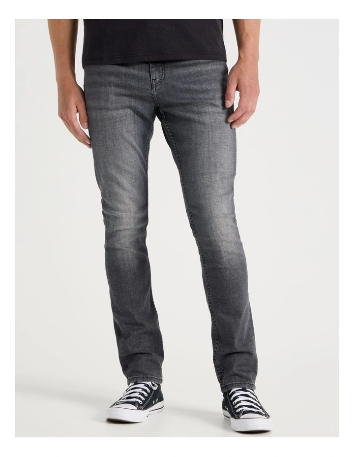 Long Slim Jeans in Charcoal image 2