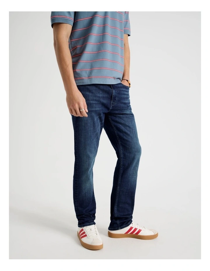 Slim Tapered Jeans in Dark Denim image 2